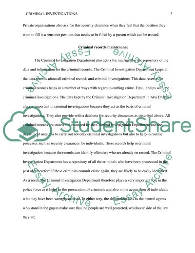 Criminal Investigations