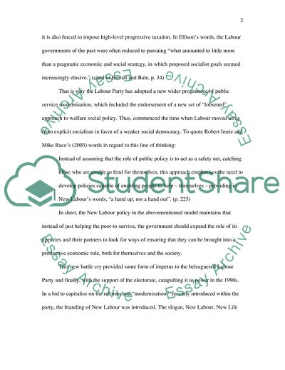 New Labours Approach to Social Policy