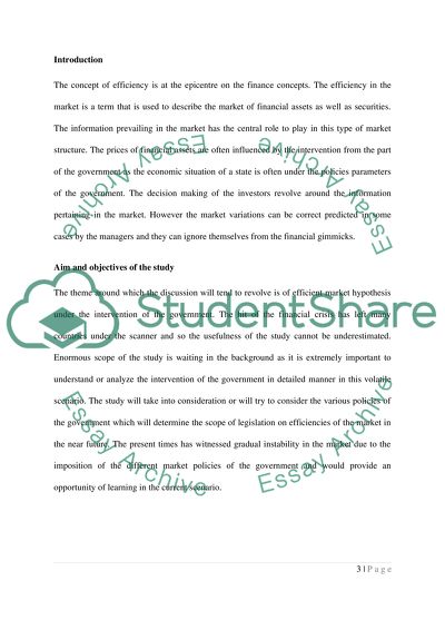 Appling the EMH evaluate the role that government played in economic recovery using recent real-life examples