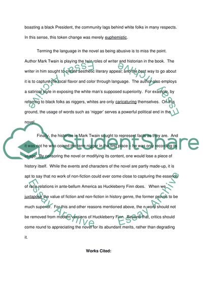 Should the N-word be removed from the version of the The Adventures of Hucklberry Finn