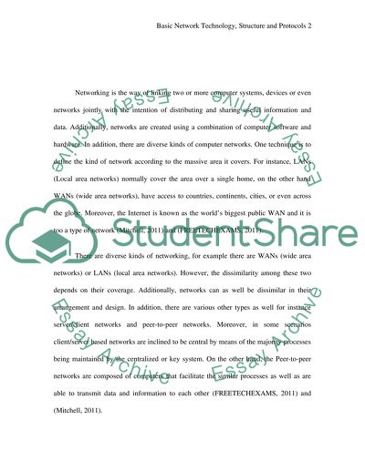 Basic Network Technology, Structure, and Protocols