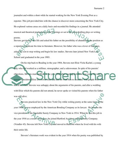 Wallace Stevens Biography