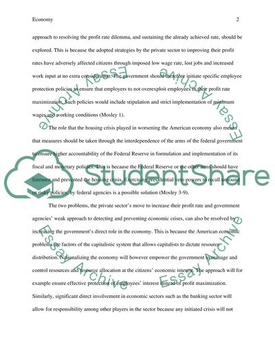 Economic Problems and Solutions in the US