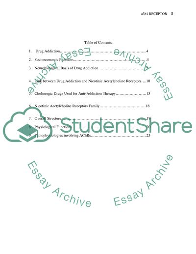 Role of the A3B4 Nicotinic Receptor in Drug Addiction