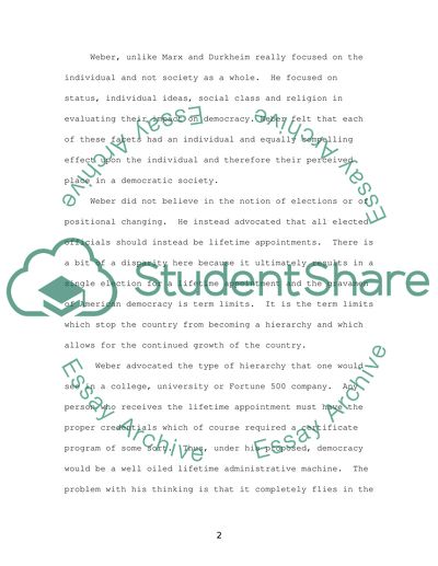 Max Weber on Democracy