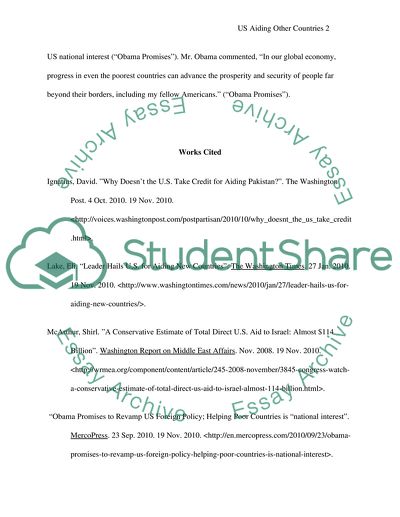 US Aiding other countries