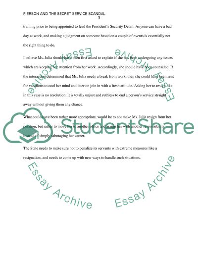 Pierson and the Secret Service Scandal