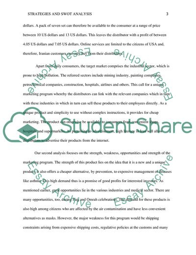 Part assignment about the Marketing program and SWOT Analysis of product called ( FDNS)