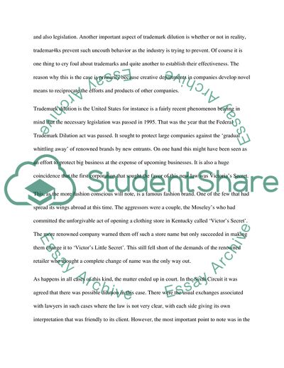 History and Current State of Trademark Dilution