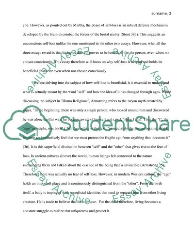 When Self-Loss Is Not Chosen Consciously and How Might It Retain Its Beneficial Character