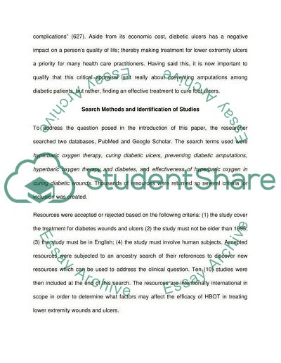 How to reduce the incidence of lower extermity amputations in diabetes with Hyperbaric oxygen (HBO) therapy