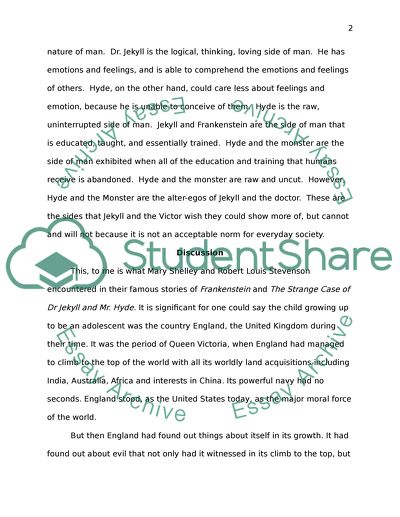 Compare/contrast Frankenstein and Dr. Jekyll and Mr. Hyde in relation to the theme of mans dual nature