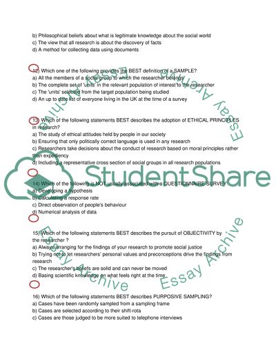 Investigating the Social (research methods questions)