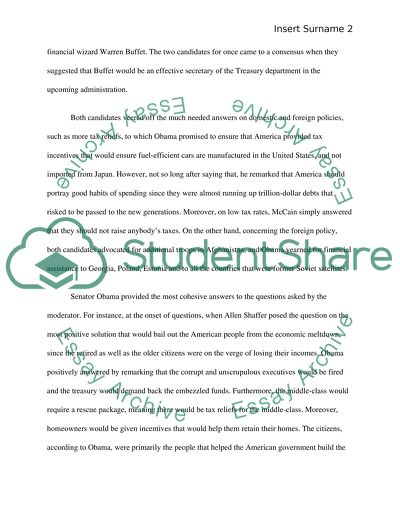 Second Presidential Debate. Sen. Barack Obama & Sen. John McCain