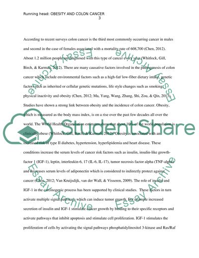 Risk Factors for Colon Cancer
