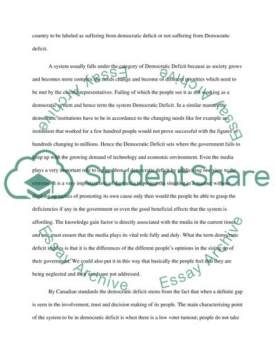 Democratic Deficit in Canada