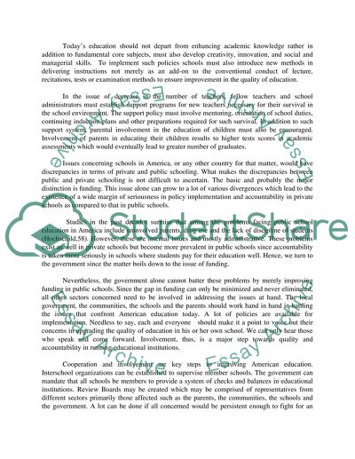 Issues Confronting American Education Today