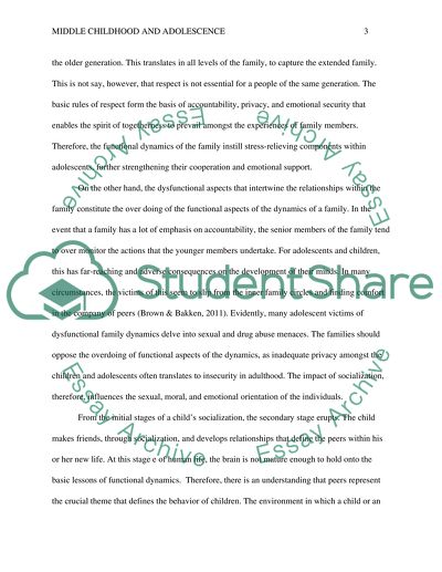 Changes That Occur During Middle Childhood and Adolescence