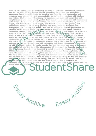 Managing Gas Prices and the Law of Supply and Demand