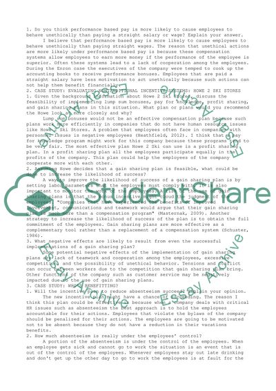 Human Resources Strategies: Evaluating Nontraditional Incentive Systems