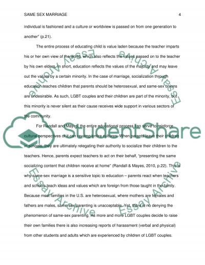 Essay on same sex marriage