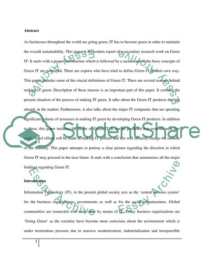 Green IT for Services