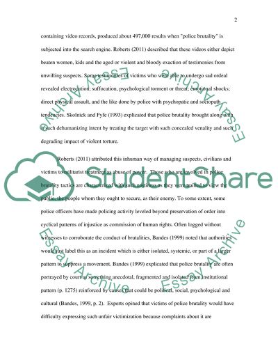 Police Brutality Law Research Paper