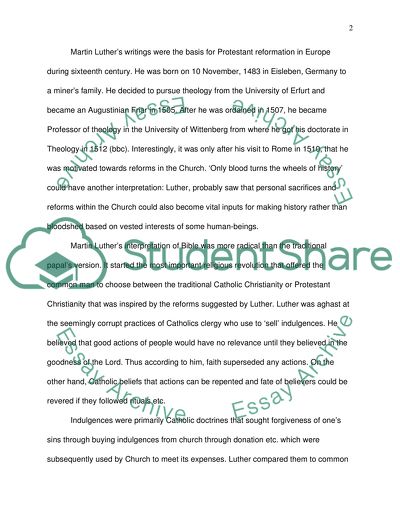 Teligius Reformation, Europe and Martin Luther