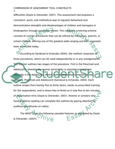 Comparison of Assessment Tool Constructs
