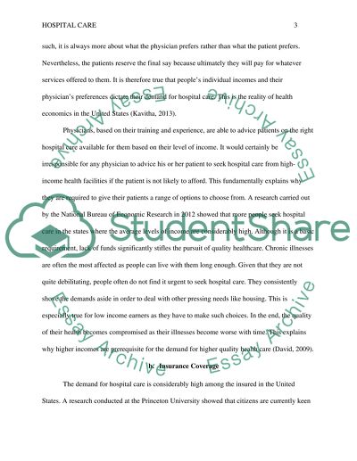 The Supply and Demand for Hospital Care in the United States