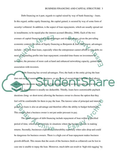 : Business Financing and the Capital Structure