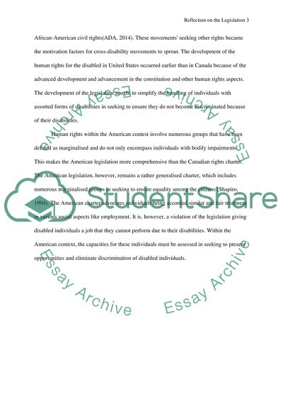 Reflection on the Legislation: A Comparison between Canada and the US