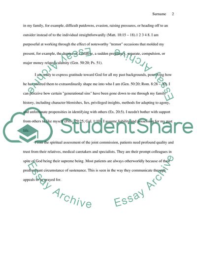 Spiritual Assessment of the Joint Commission