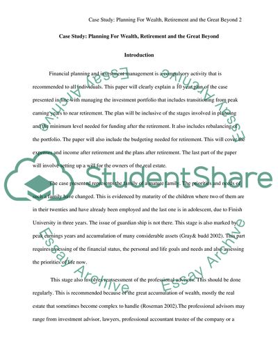 Planning for Wealth, Retirement and the Great Beyond