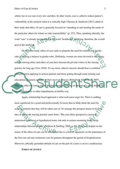 Ethics of Care and Ethics of Justice