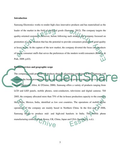 Product and Services of Samsung Electronics