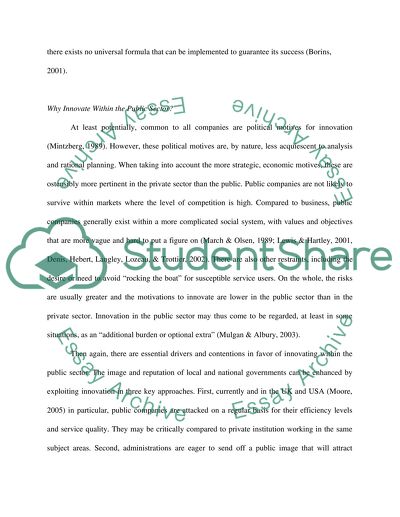 Innovation in the Public Sector