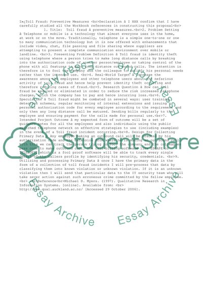 Toll Fraud: Preventive Measures