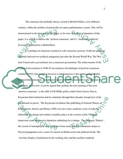 The Postwar Consensus in British Politics