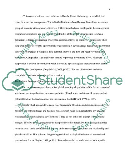 Ecologically Sustainable Economic Development