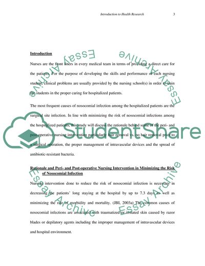 The Peri and Post-Operative Nursing Intervention