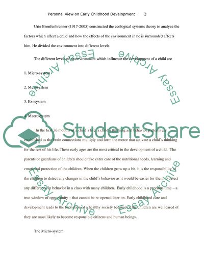 Early Childhood Development