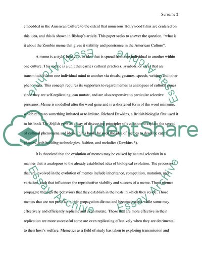 Zombie Meme and the American Culture