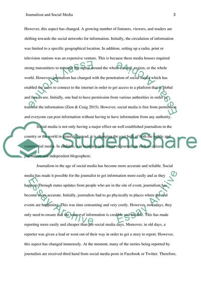 Journalism and Social Media