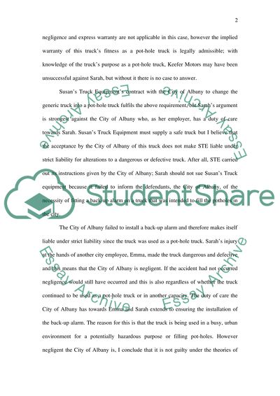 Business Law: argument as defendant