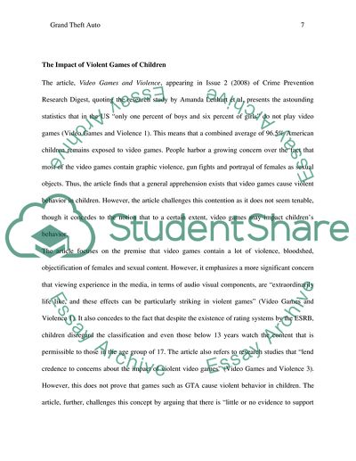 The Impact of Violent Games of Children