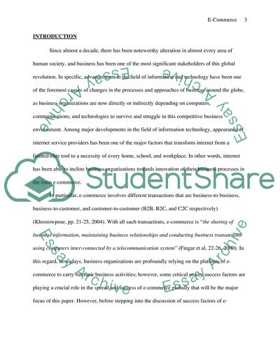 Success Factors Affecting the Spread of E-commerce Worldwide