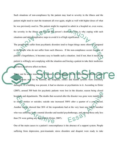 Mental Illness/Medication Noncompliance