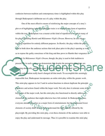 A Midsummer Nights Dream: The Play within the Play