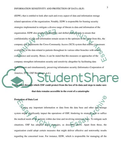 Information Sensitivity and Protection of Data (SLP)